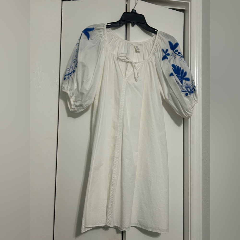 H&M white/blue dress
